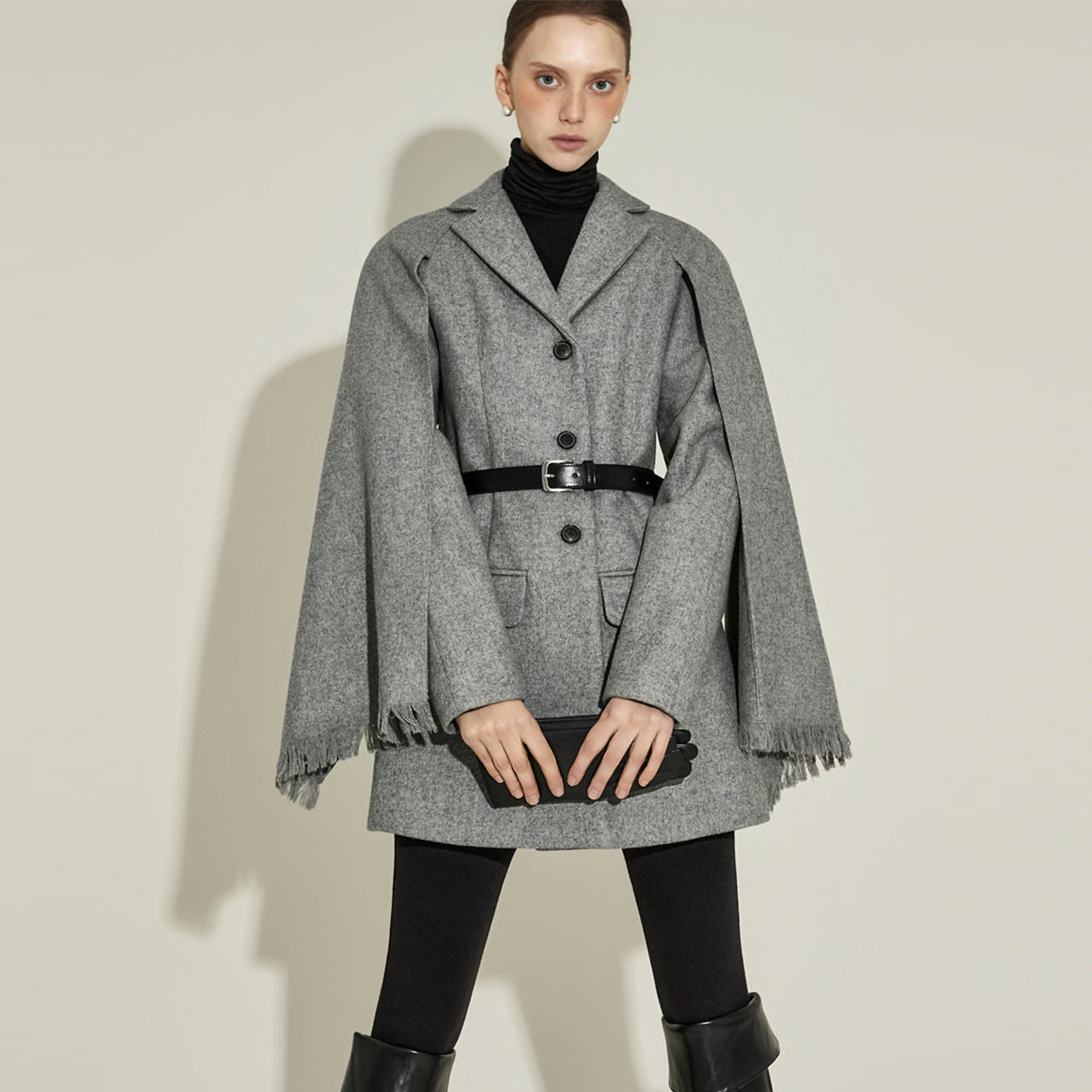 J9350 Wool Coat with Belt
