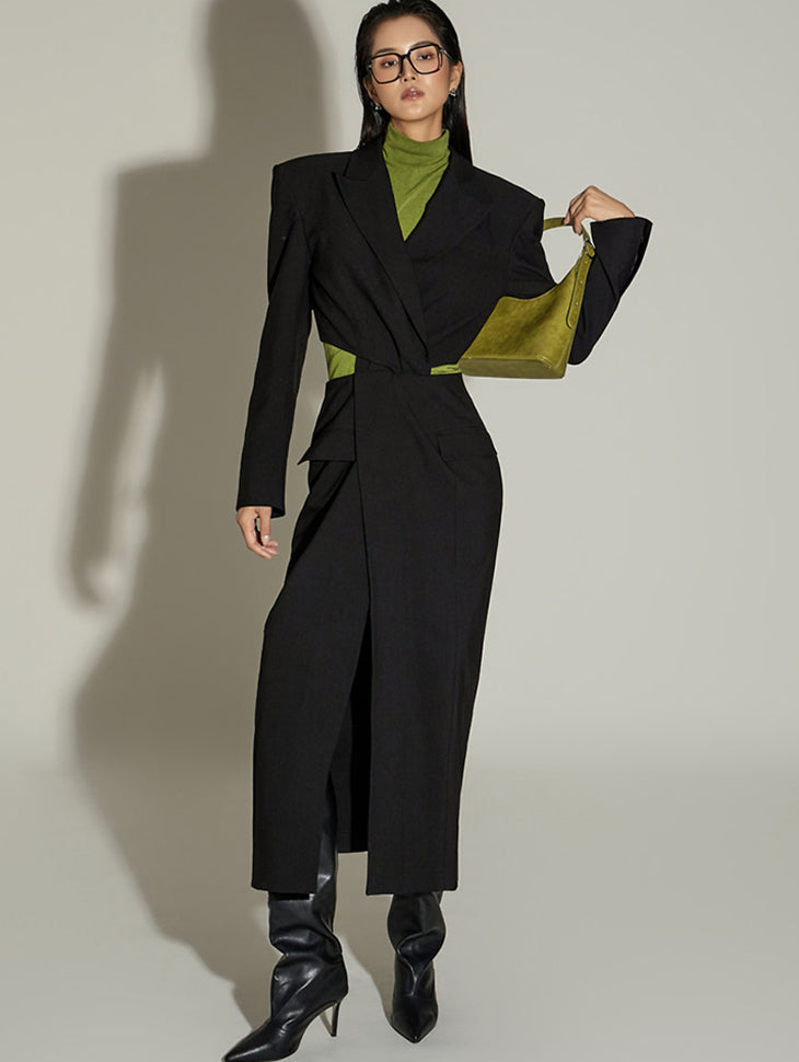 MBDDR005 腰部镂空经编中长连衣裙