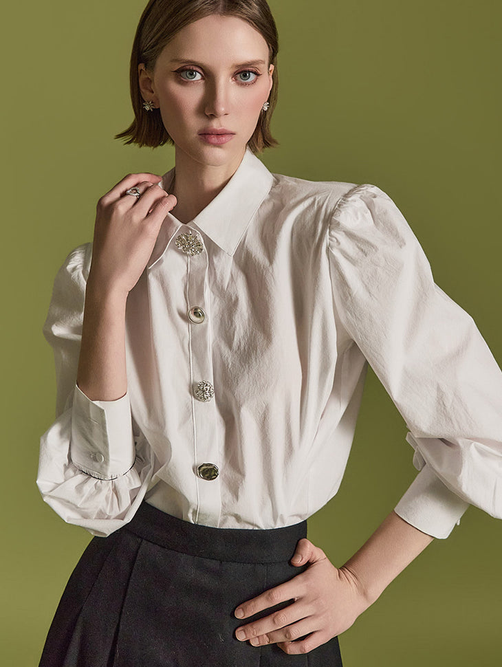 B3029 Cubic Button Blouse