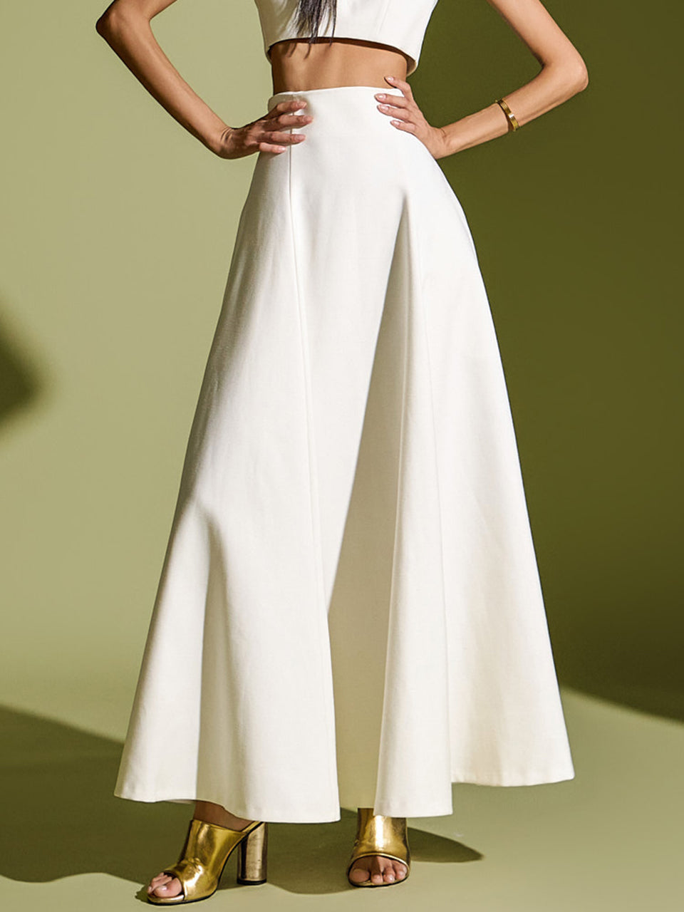 SK9244 Linen Flared Skirt