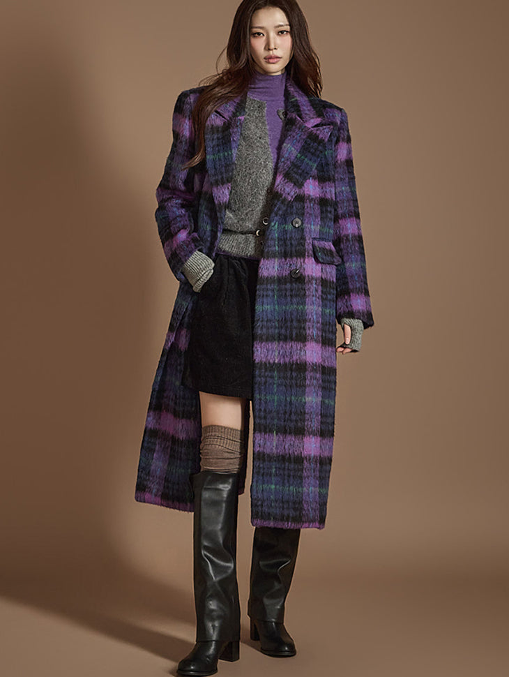 J2483 Plaid Quilted Coat