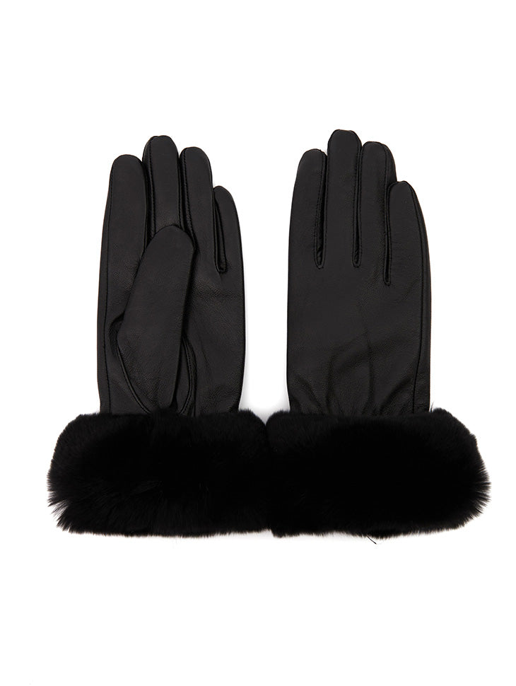 AH-183 Leather Fur Gloves