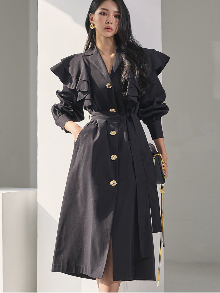 J1822 Frill Coat with Belt