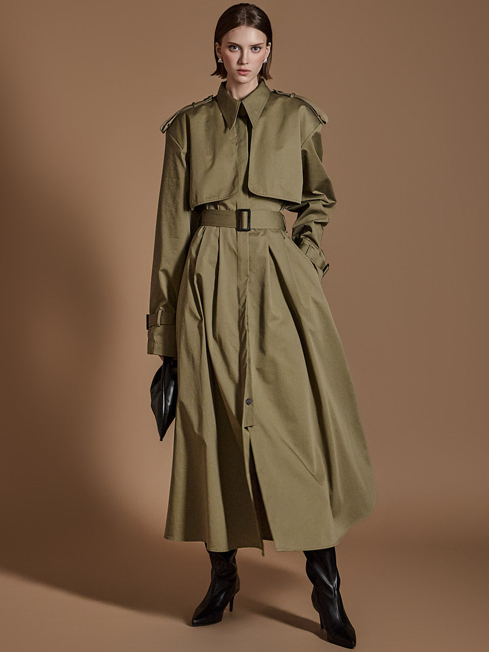 D9505 Trench Dress With Belt