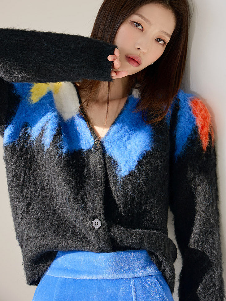 J1703 Mohair Mix Cardigan