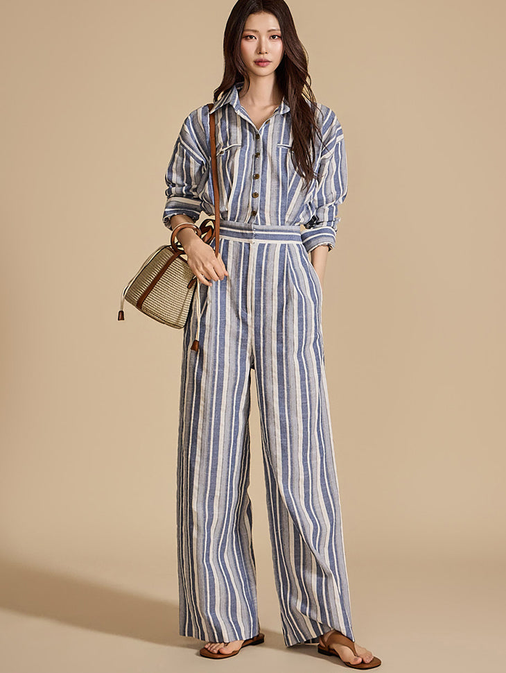 JS044 Striped Jumpsuit