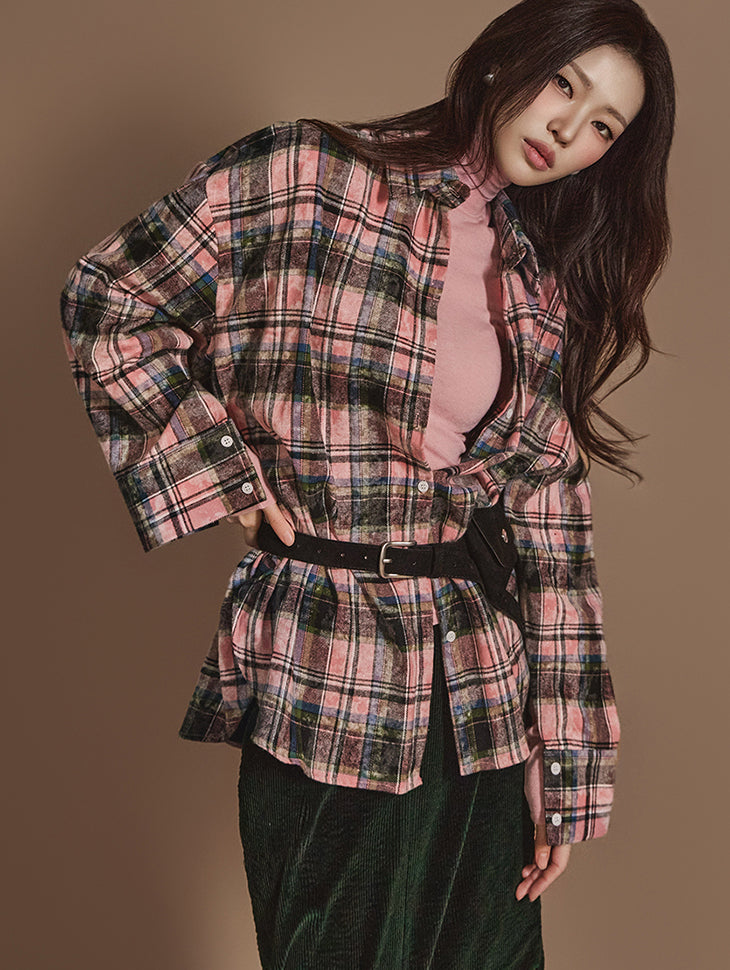 S694 Multi-way Plaid Shirt