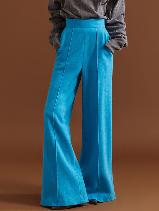 P9065 Pintuck Wide Wool Slacks