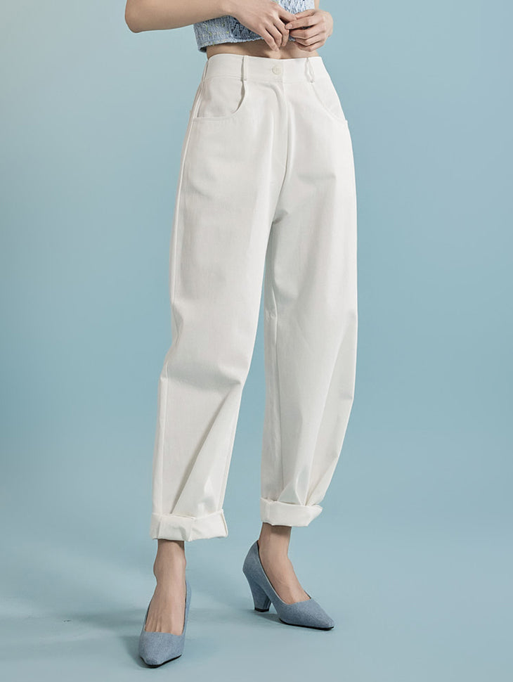 P3057 Cotton Straight Pants