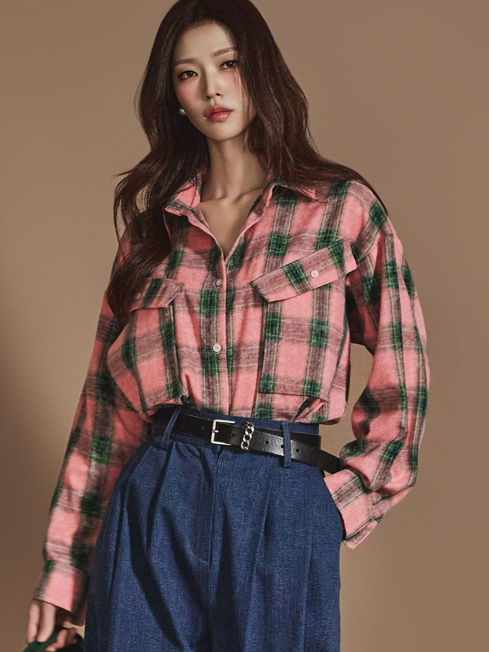 S693 Plaid Multi-way Shirt