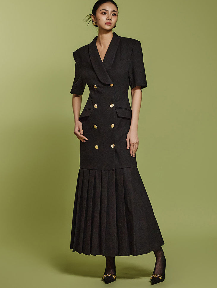 D9512 Shawl Collar Dress