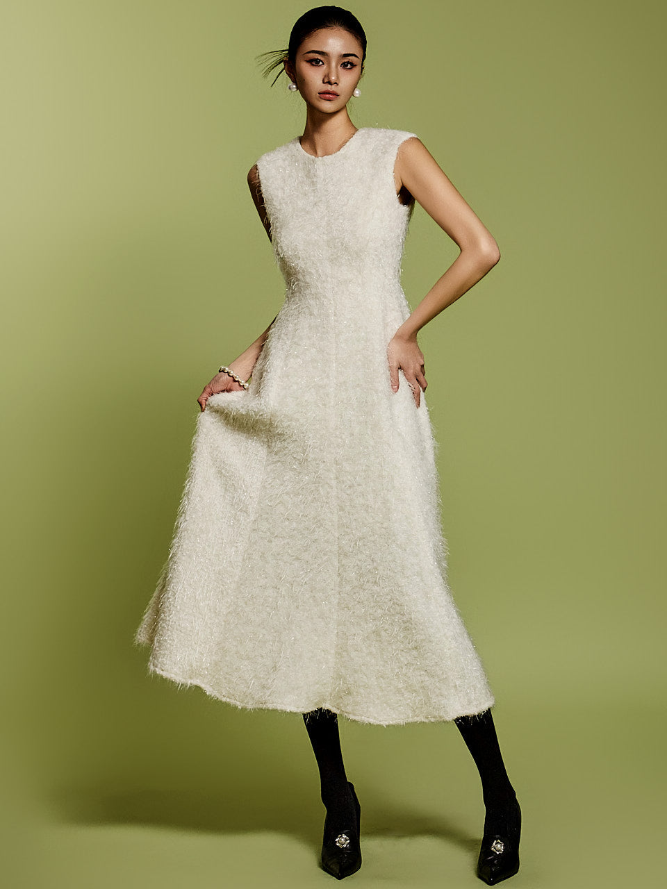 D5141 圈圈呢连衣裙