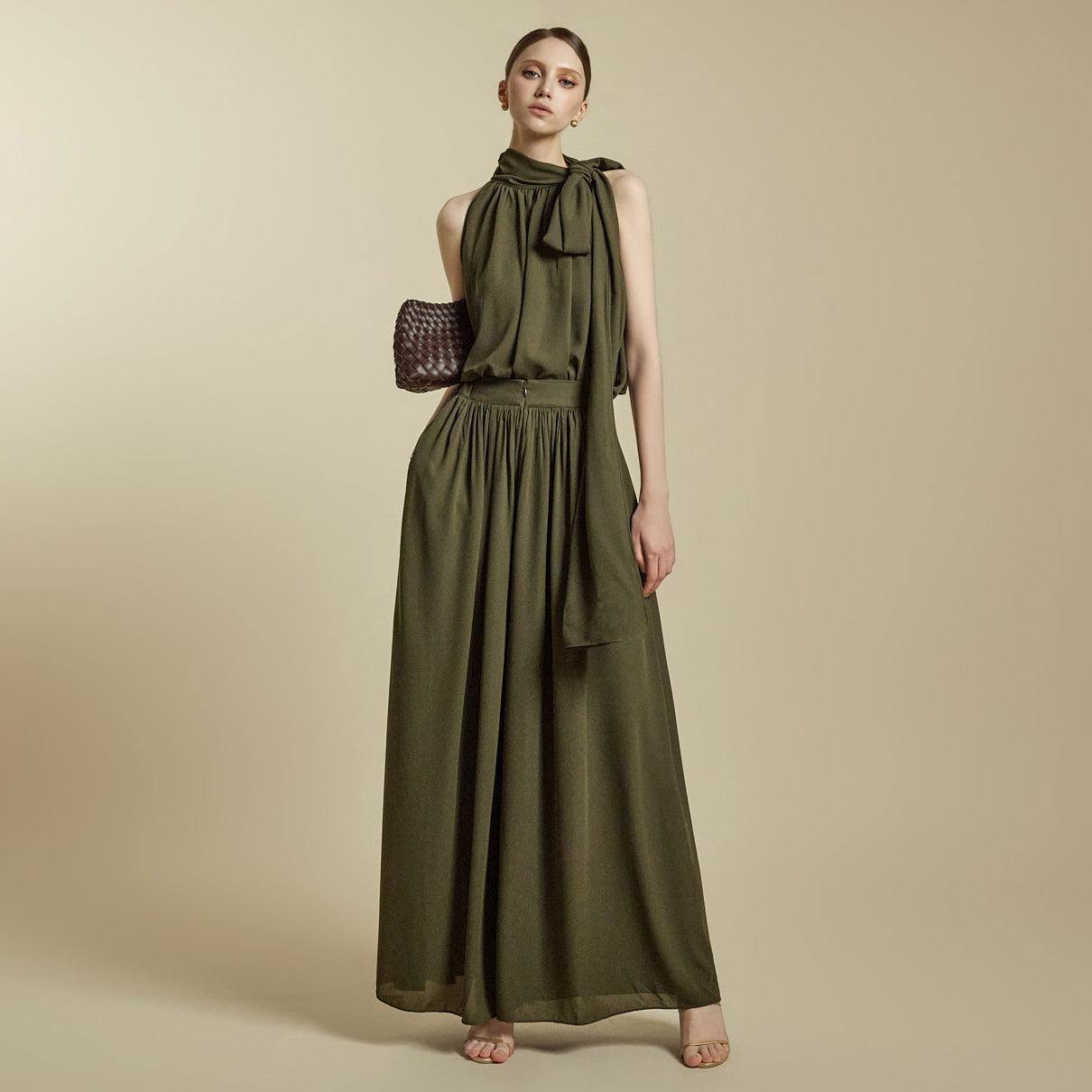 P3616 Shirring Wide Pants