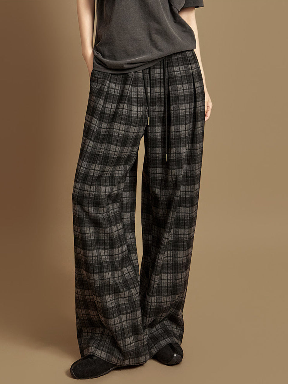 P3674 Check Wide Pants