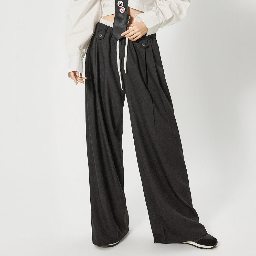 P3774 纽扣阔腿裤