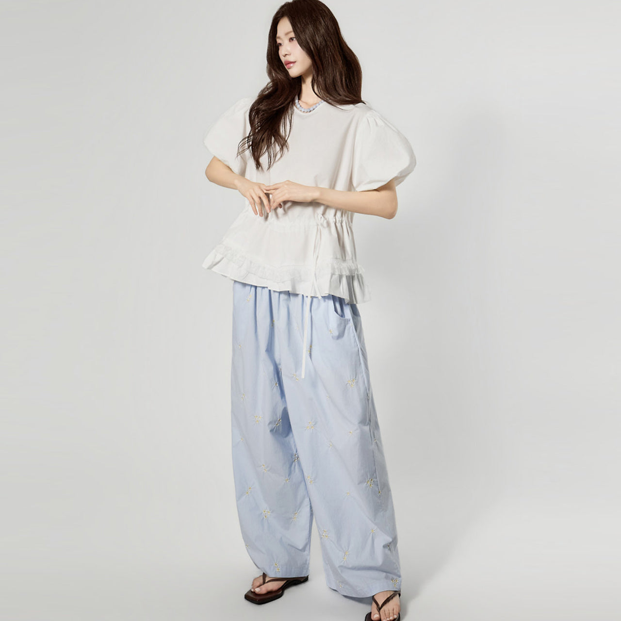 P3803 Flower Wide Pants