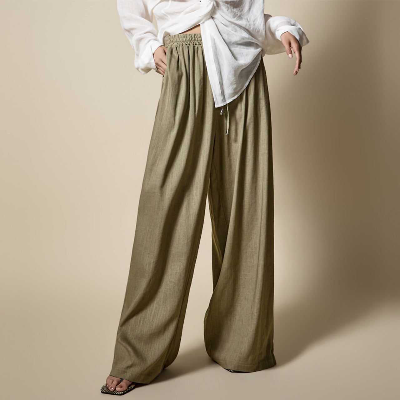 P3862 Linen Wide Pants