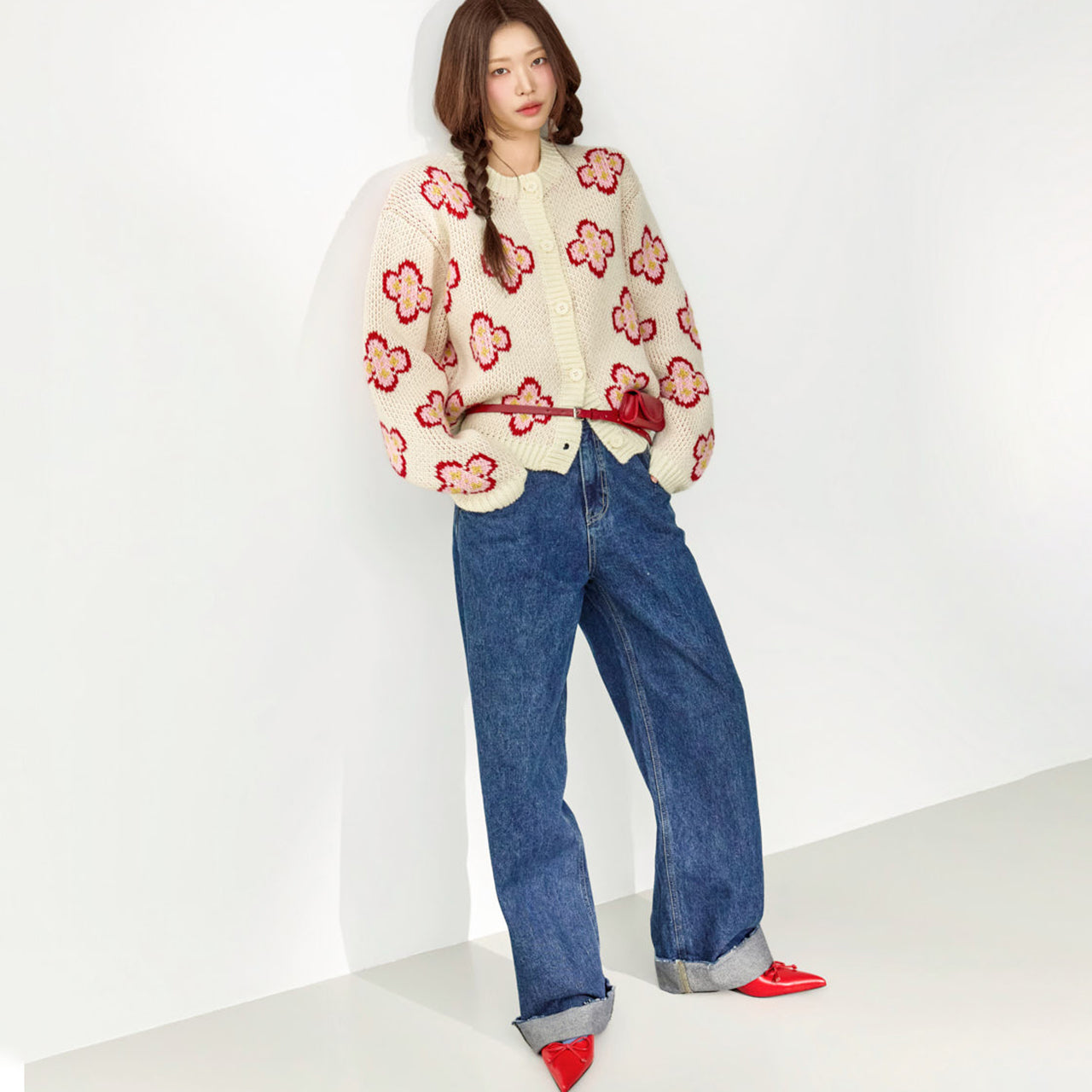 PJ623 Solid Wide Jeans