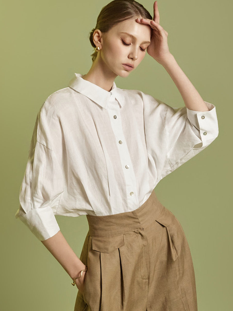 S384 Linen Collar Shirt