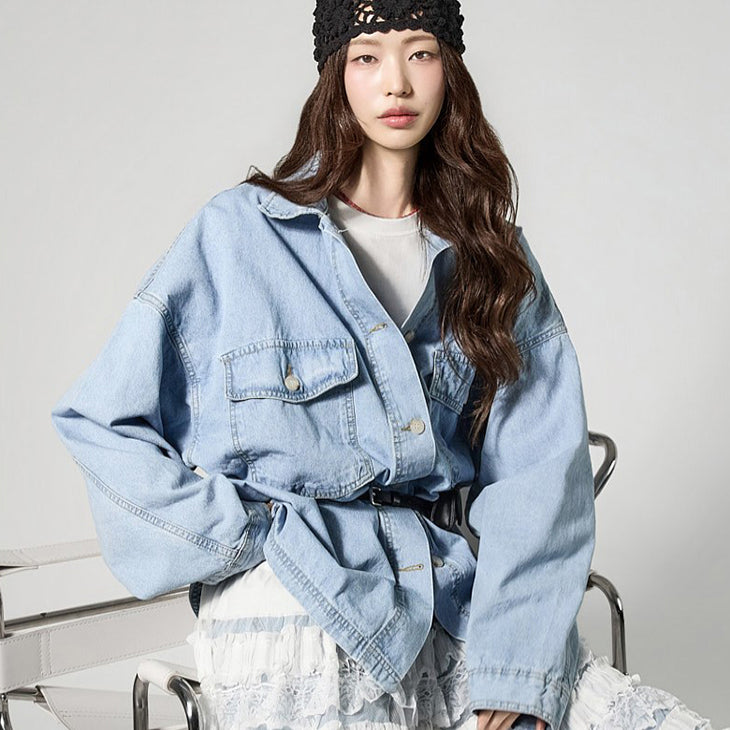 S847 Wide Denim Shirts