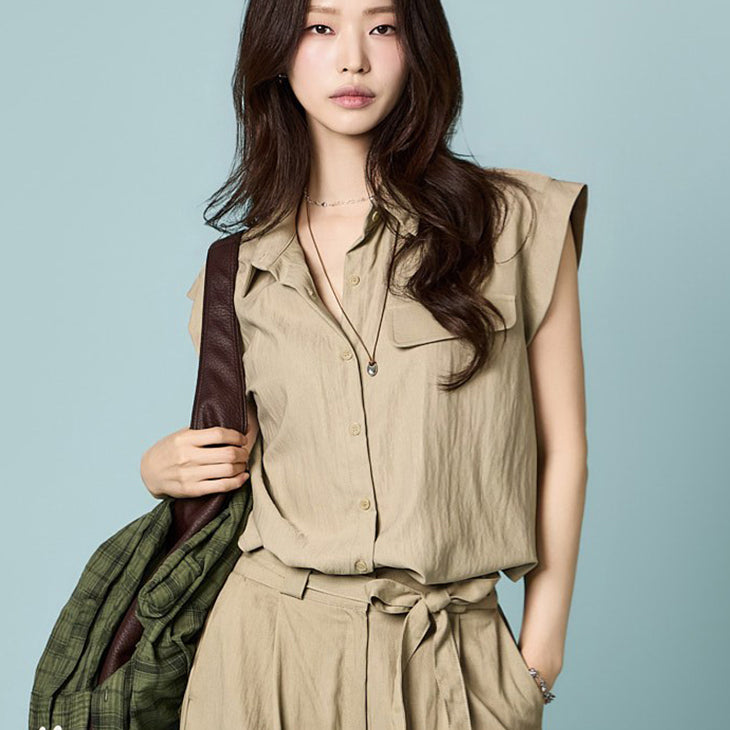 S884 Pocket Sleeveless Shirts