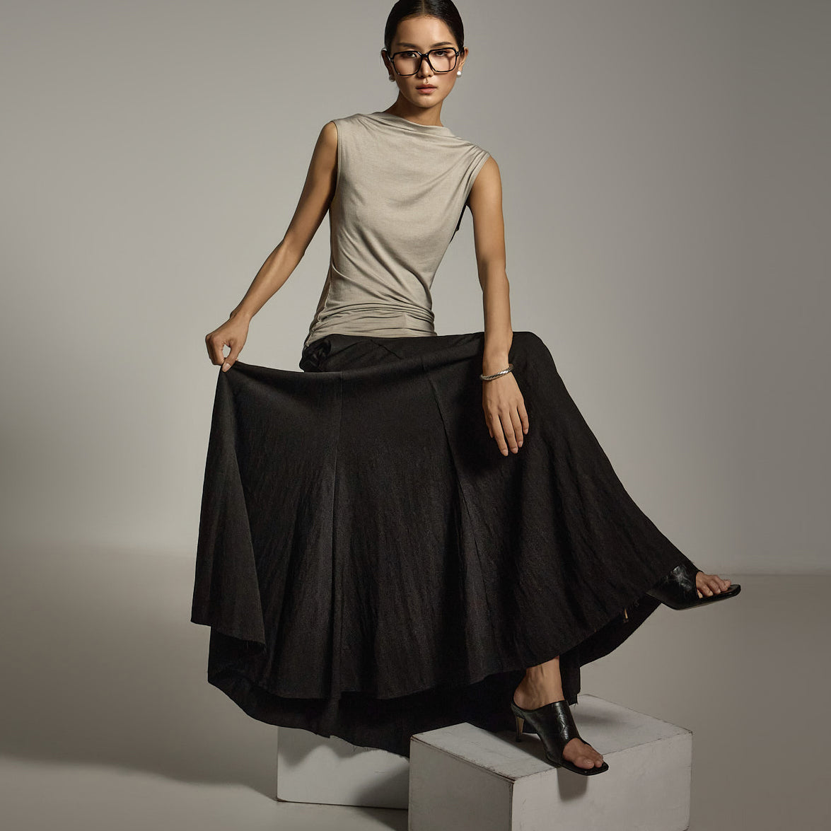 SK3000 Maxi Flared Skirt