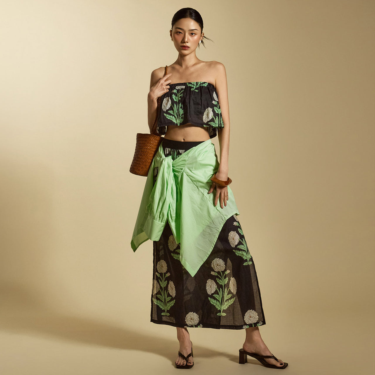 SK3009 花柄スカート