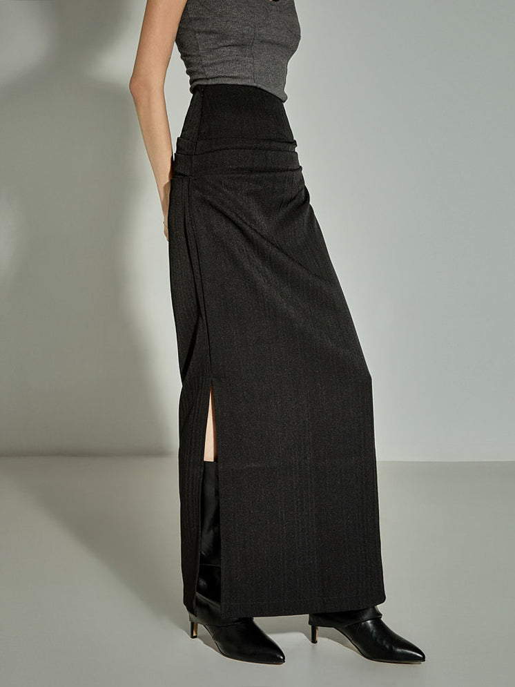 SK3056 Shirring Maxi Skirt