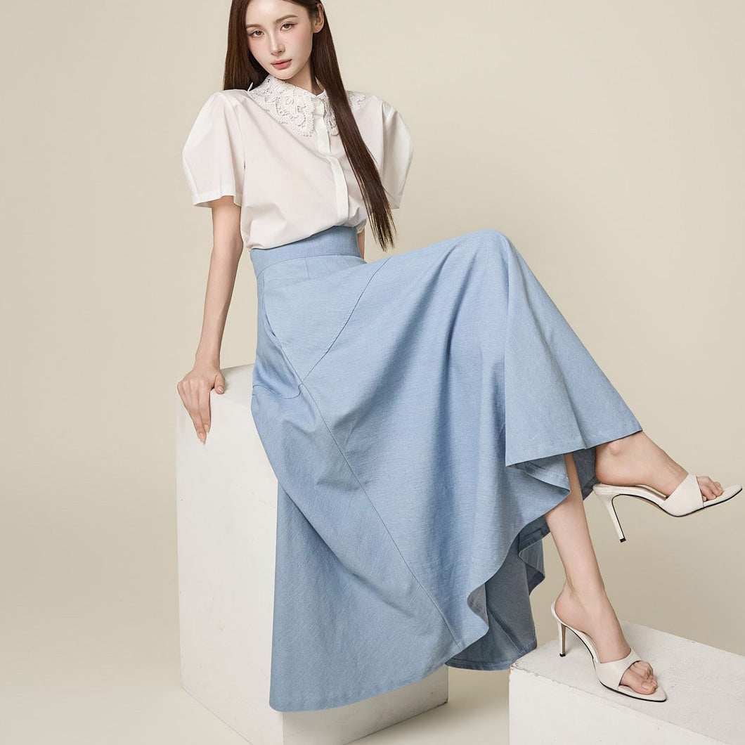 SK3230 Denim Flare Skirt