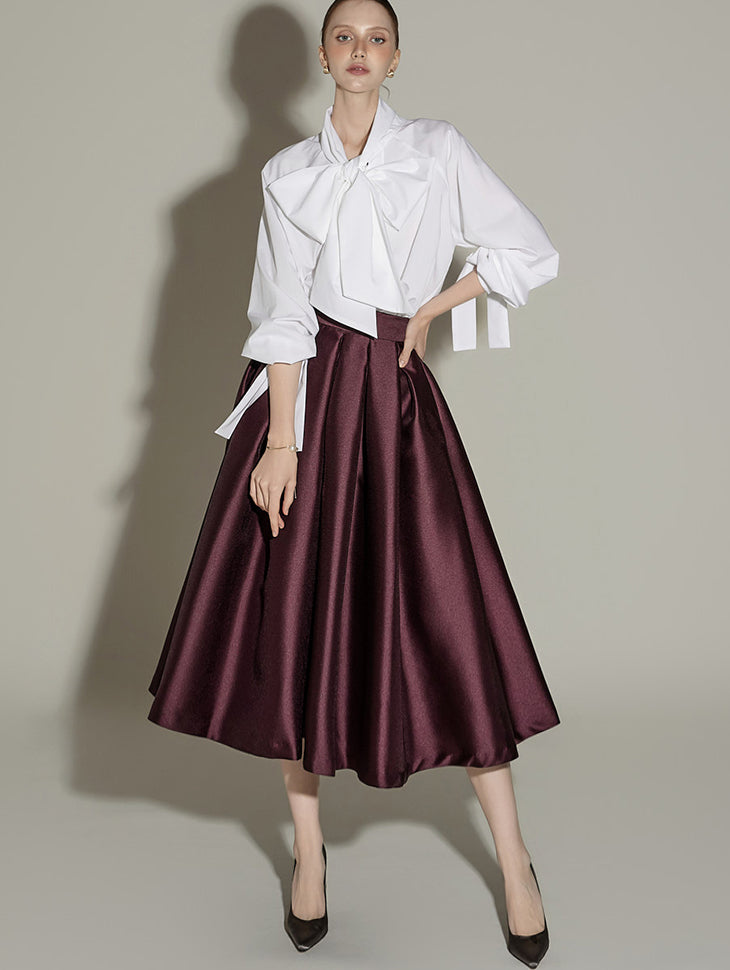 SK9288 Pintuck Flare Skirt