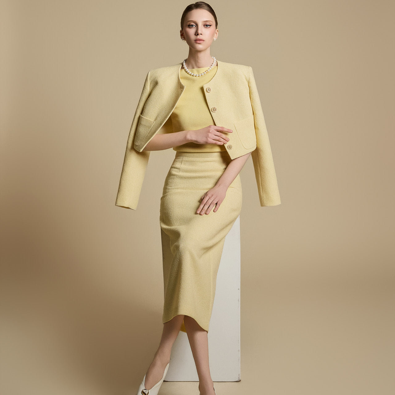 TP2120 Tweed Jacket and Skirt Set