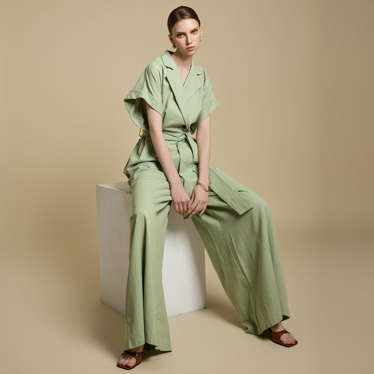 TP2162 リネンジャケット＆スラックスセット