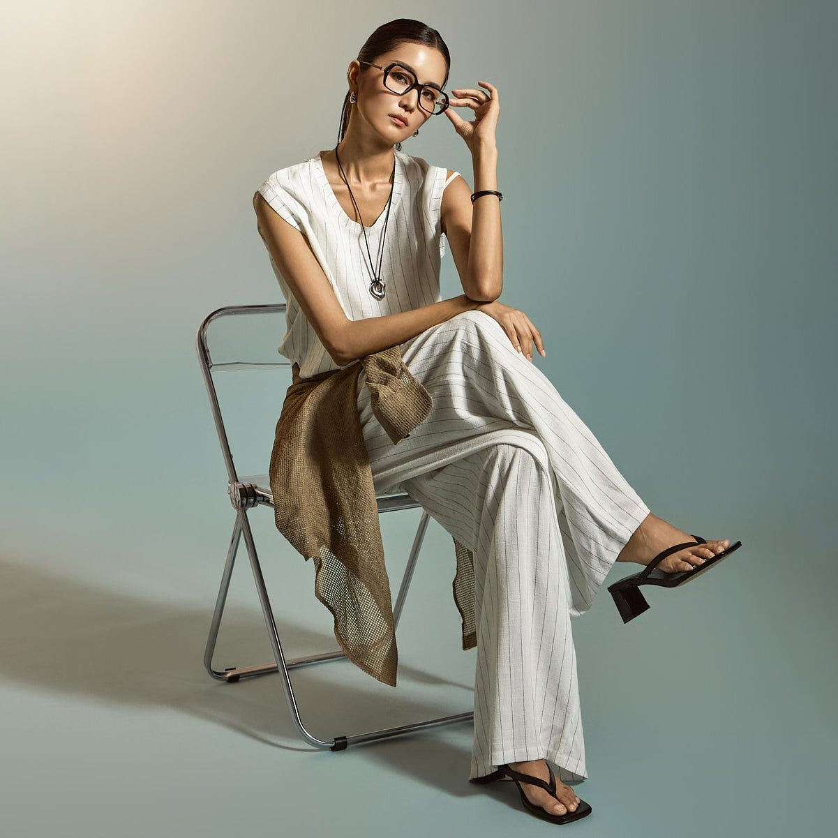 TP2196 亚麻上衣和裤子套装